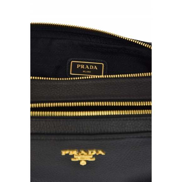 Prada Black Vitello Phenix Leather Double Zip Cross Body - Picture 9 of 12